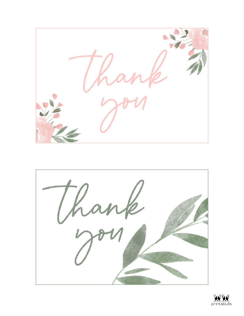 150+ printable thank you cards - free | printabulls